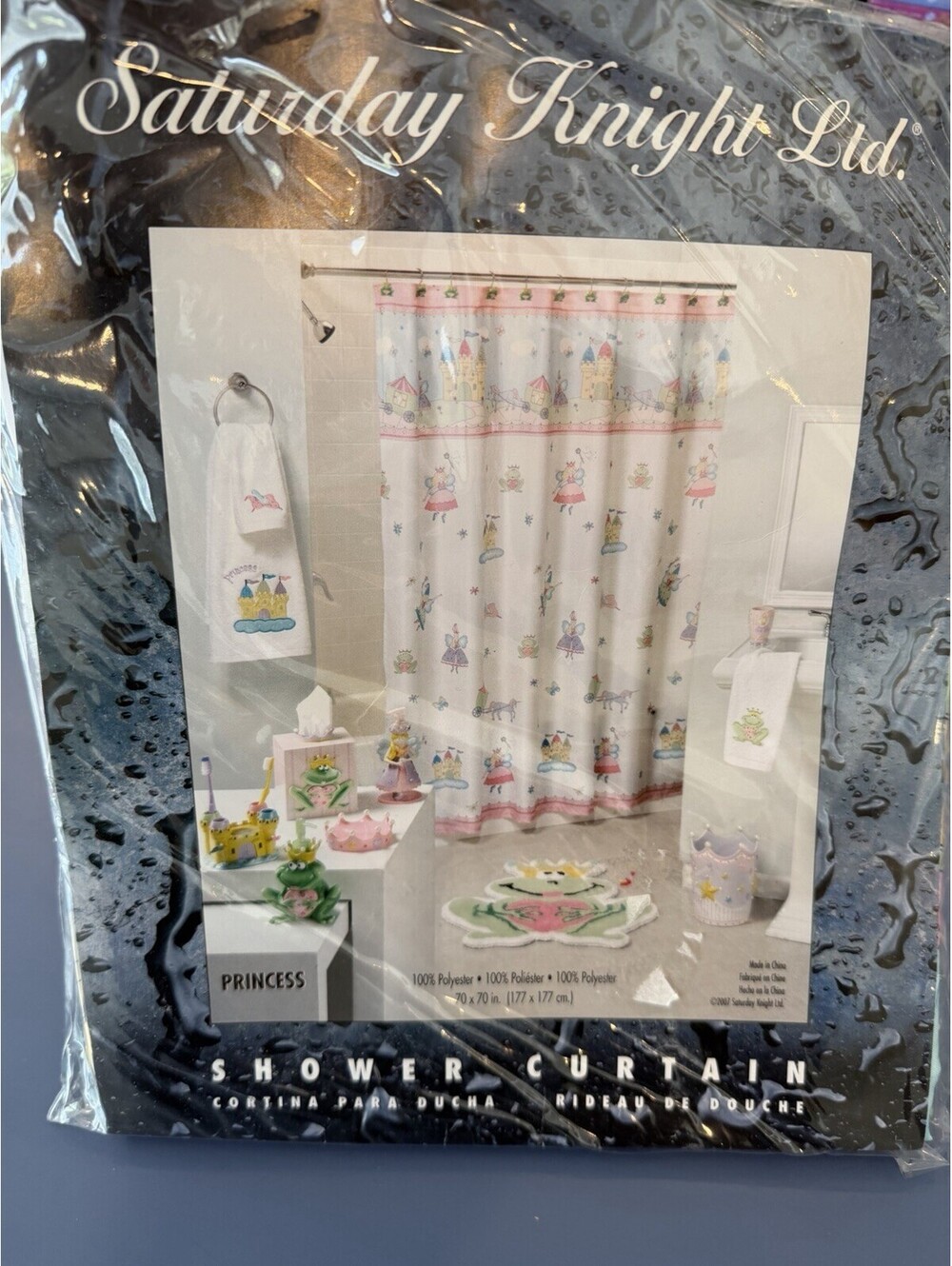New Princess & Castle Theme Shower Curtain 70x70 New